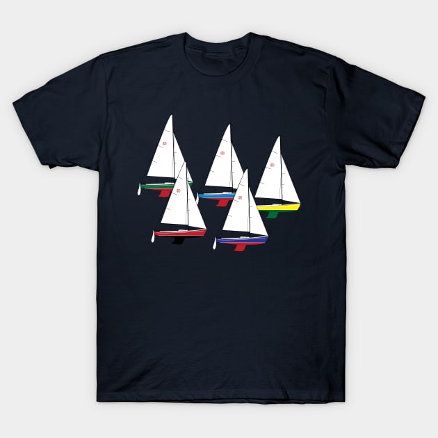 Rhodes 19 Sailboats Racing T-Shirt by CHBB